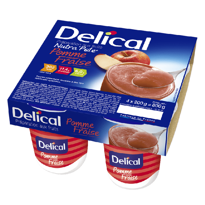Delical Dessert fruité Nutra'Pote pomme fraise