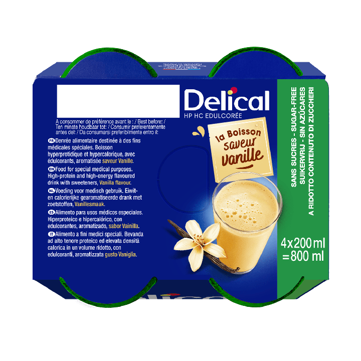 Delical Boisson HP HC édulcorée sans sucres vanille dessus