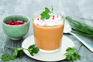 Velouté carottes potiron et sa chantilly au bacon : le bol réconfortant enrichi